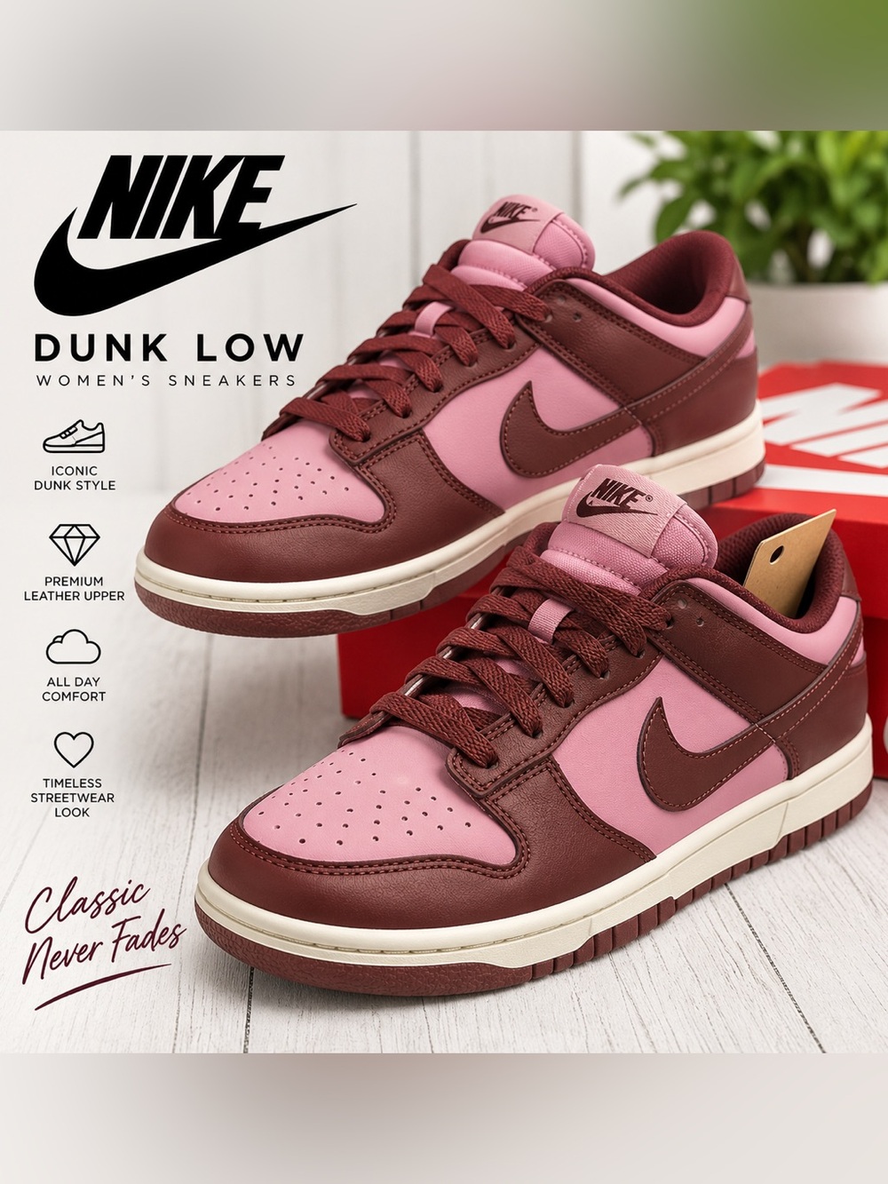 Nike Dunk Low Next Nature Dark Pony Elemental Pink Women’s 9.5 NIB